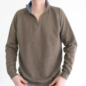 RedHead Brown  Cotton Blend Quarter Zip Pullover Sweater Size Medium